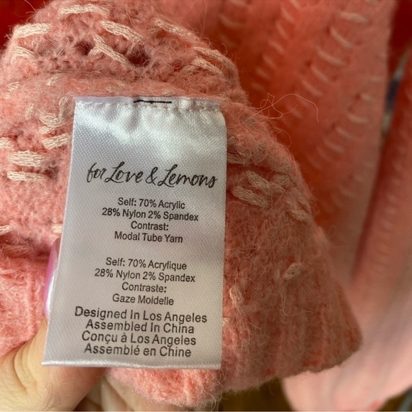 For Love & Lemons Dawn Hi Low Pullover - Pink - Picture 8 of 8